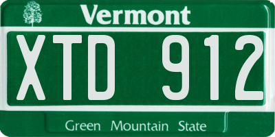 VT license plate XTD912