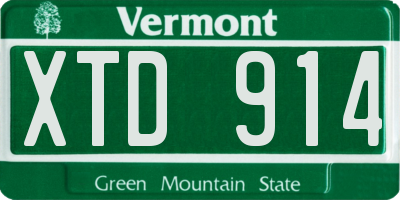 VT license plate XTD914
