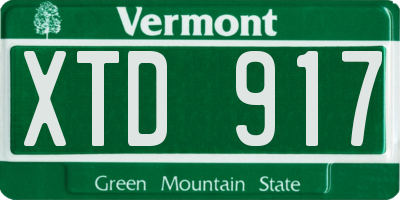 VT license plate XTD917
