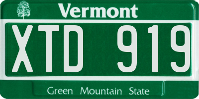 VT license plate XTD919
