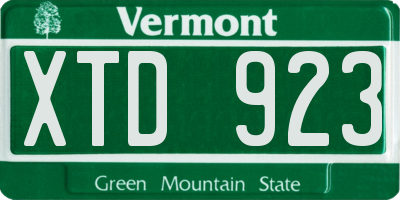 VT license plate XTD923
