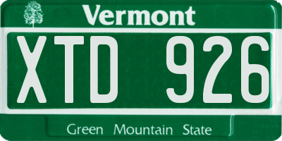 VT license plate XTD926