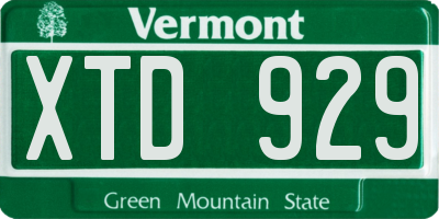 VT license plate XTD929