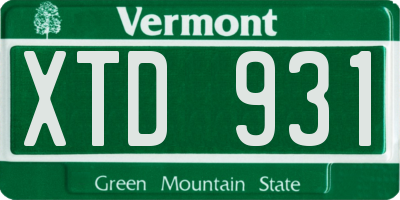 VT license plate XTD931