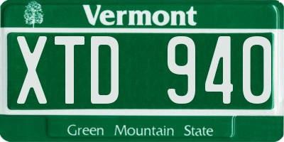 VT license plate XTD940