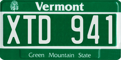 VT license plate XTD941