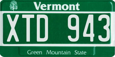 VT license plate XTD943