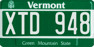 VT license plate XTD948