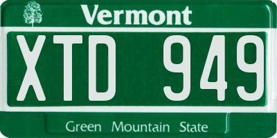 VT license plate XTD949