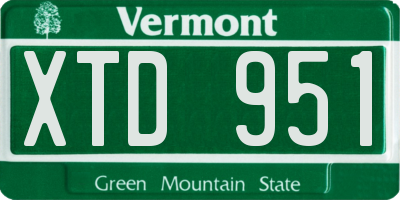VT license plate XTD951