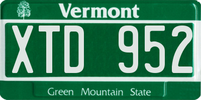 VT license plate XTD952