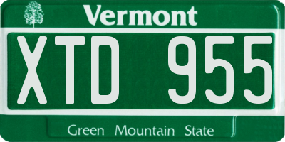 VT license plate XTD955