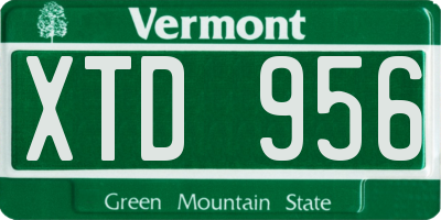 VT license plate XTD956
