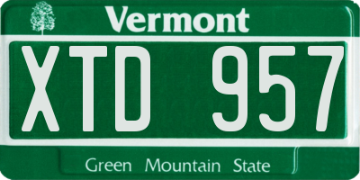 VT license plate XTD957