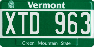 VT license plate XTD963