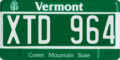 VT license plate XTD964