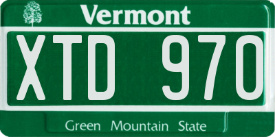 VT license plate XTD970