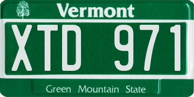 VT license plate XTD971