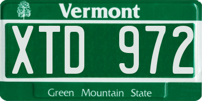 VT license plate XTD972