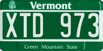 VT license plate XTD973