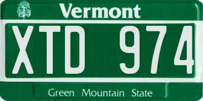 VT license plate XTD974