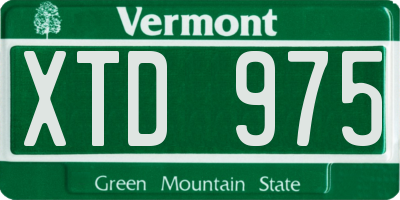 VT license plate XTD975