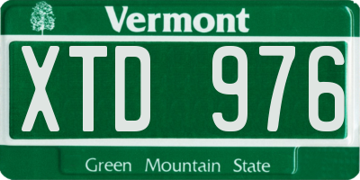 VT license plate XTD976