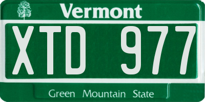 VT license plate XTD977