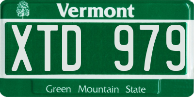 VT license plate XTD979