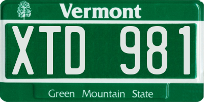 VT license plate XTD981