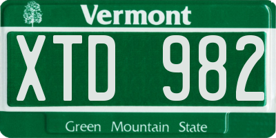VT license plate XTD982
