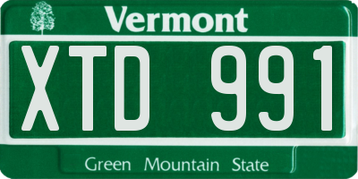 VT license plate XTD991
