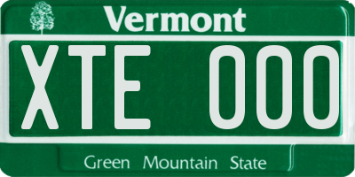 VT license plate XTE000