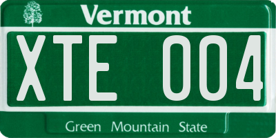 VT license plate XTE004