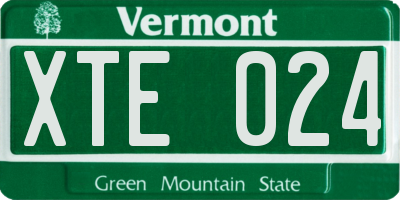 VT license plate XTE024