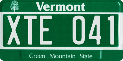VT license plate XTE041