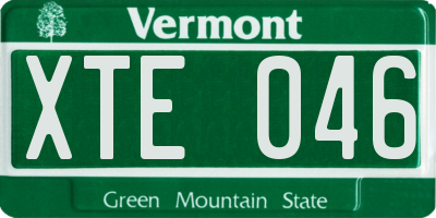 VT license plate XTE046