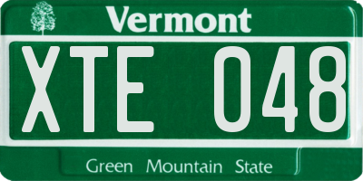 VT license plate XTE048