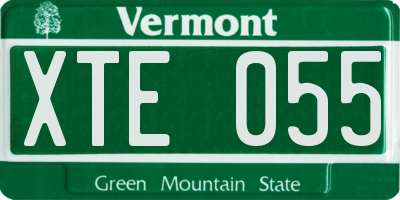 VT license plate XTE055