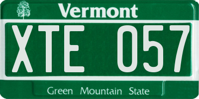 VT license plate XTE057