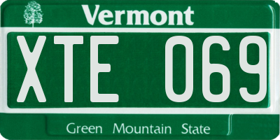 VT license plate XTE069