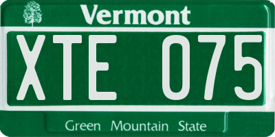 VT license plate XTE075