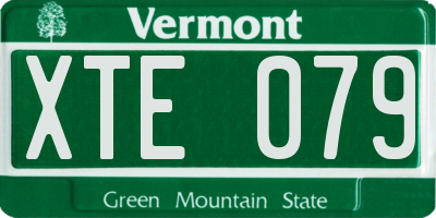 VT license plate XTE079