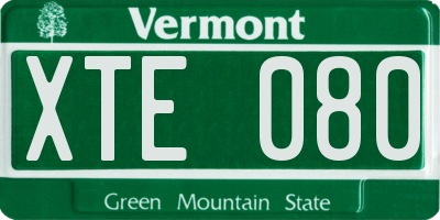 VT license plate XTE080