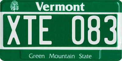 VT license plate XTE083