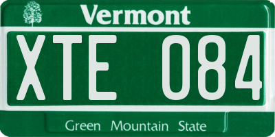 VT license plate XTE084