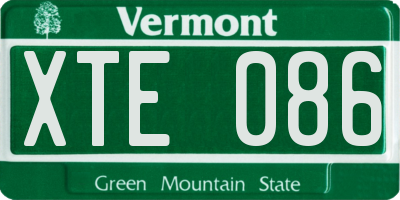 VT license plate XTE086