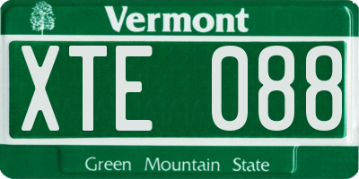 VT license plate XTE088