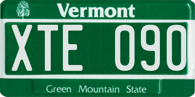 VT license plate XTE090