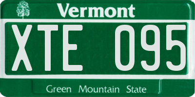 VT license plate XTE095